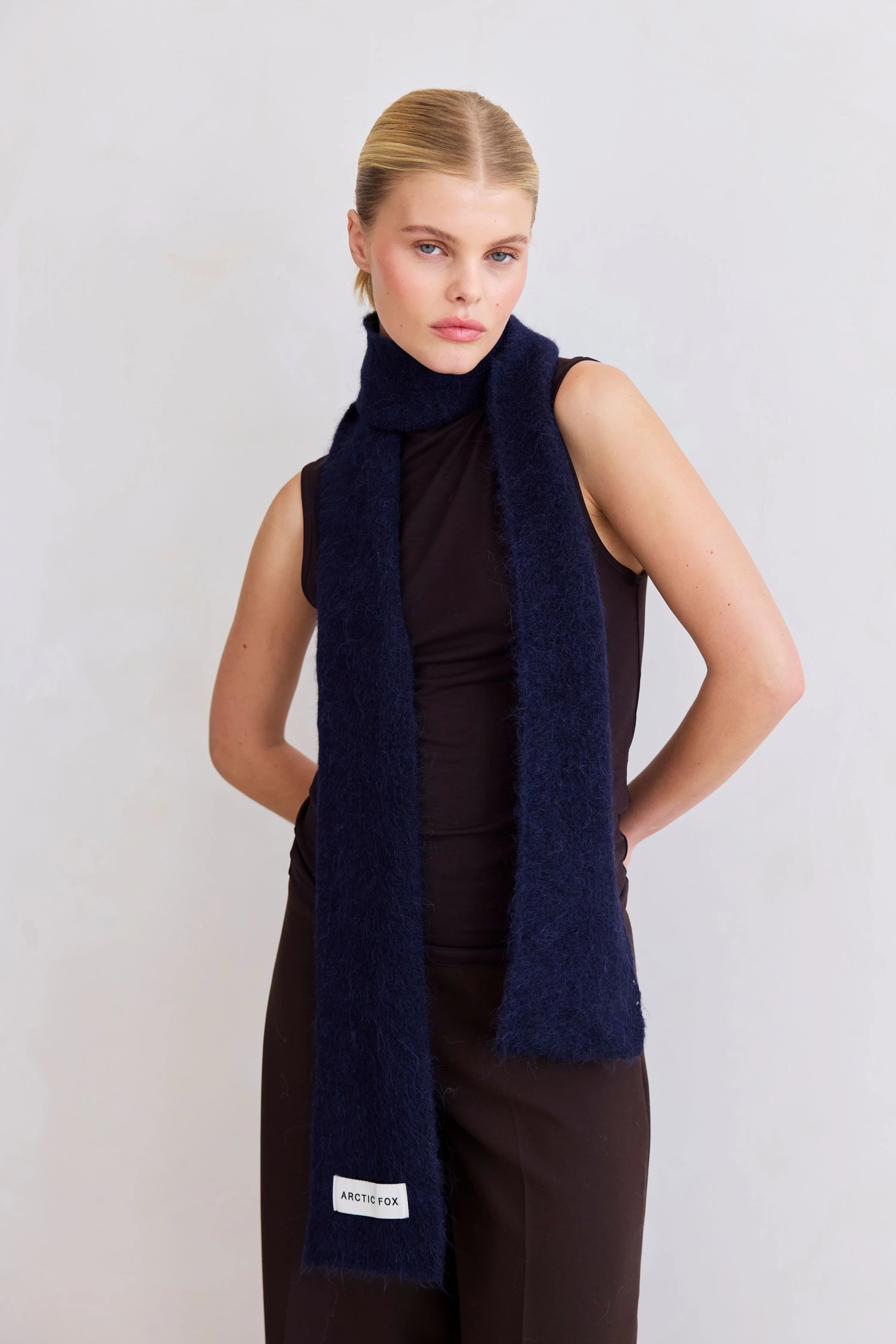 Arctic Fox & Co. -  The Alpaca Skinny Scarf | Deep Sea Navy