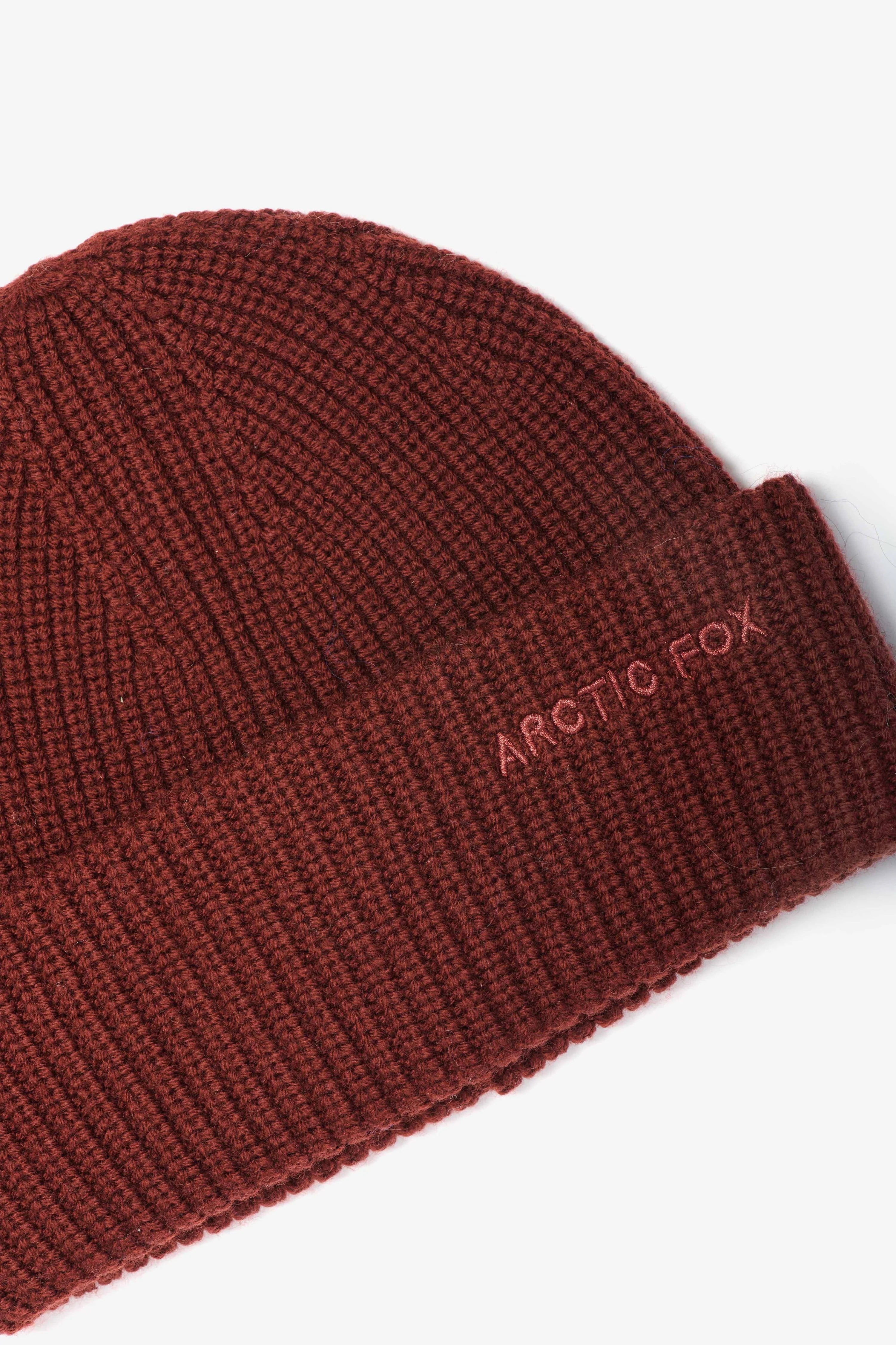Arctic Fox & Co. - Embroidered Merino Wool Beanie | Dark Walnut Brown