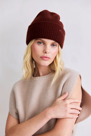 Arctic Fox & Co. - Embroidered Merino Wool Beanie | Dark Walnut Brown
