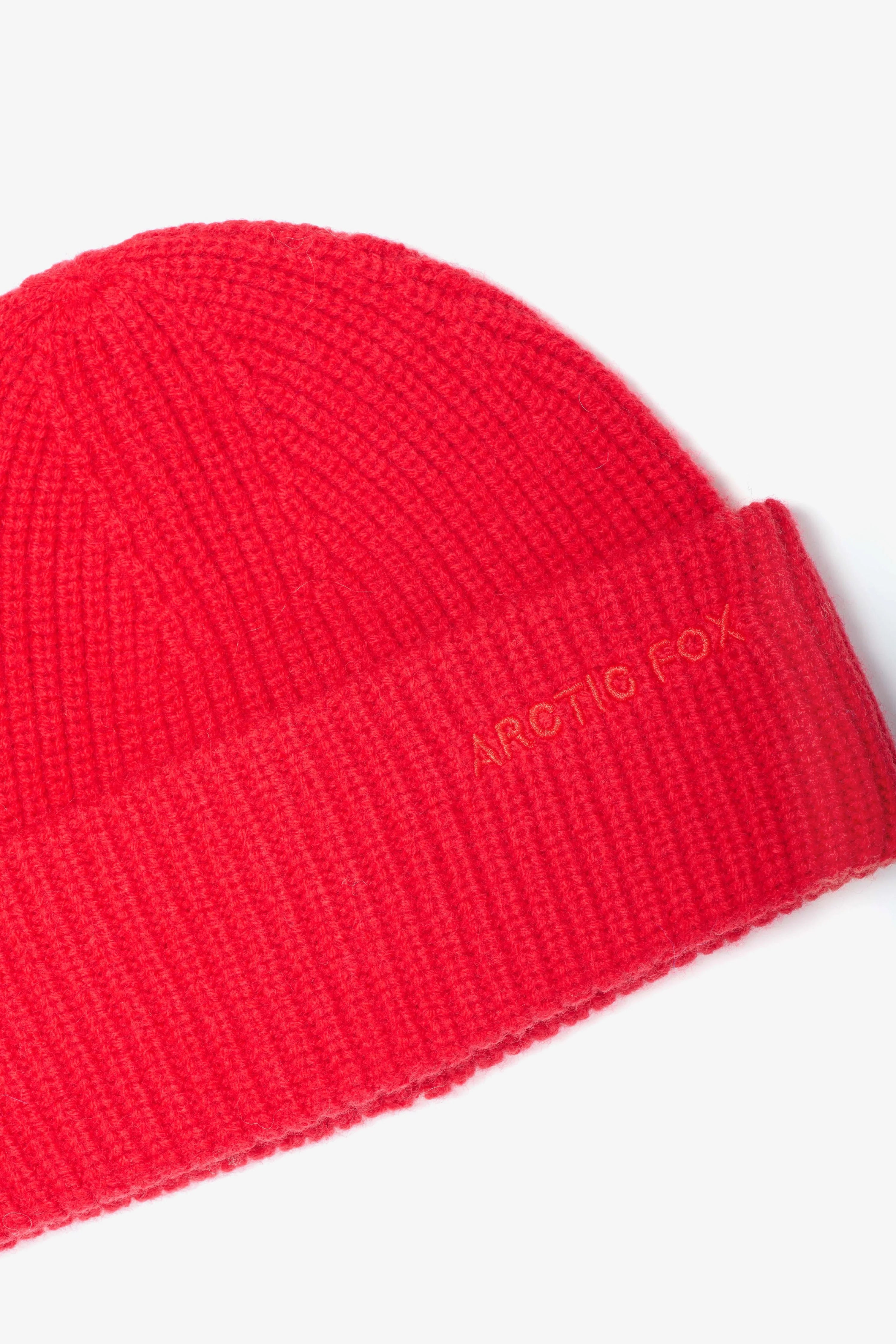 Arctic Fox & Co. - Embroidered Merino Wool Beanie | Flame Red