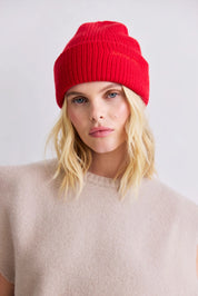 Arctic Fox & Co. - Embroidered Merino Wool Beanie | Flame Red