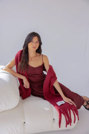 Arctic Fox & Co. - The Reykjavik Check Scarf | Burgundy