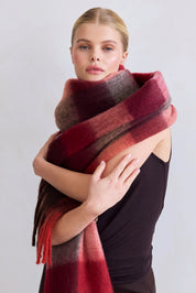 Arctic Fox & Co. - The Reykjavik Check Scarf | Winterberry Burgundy