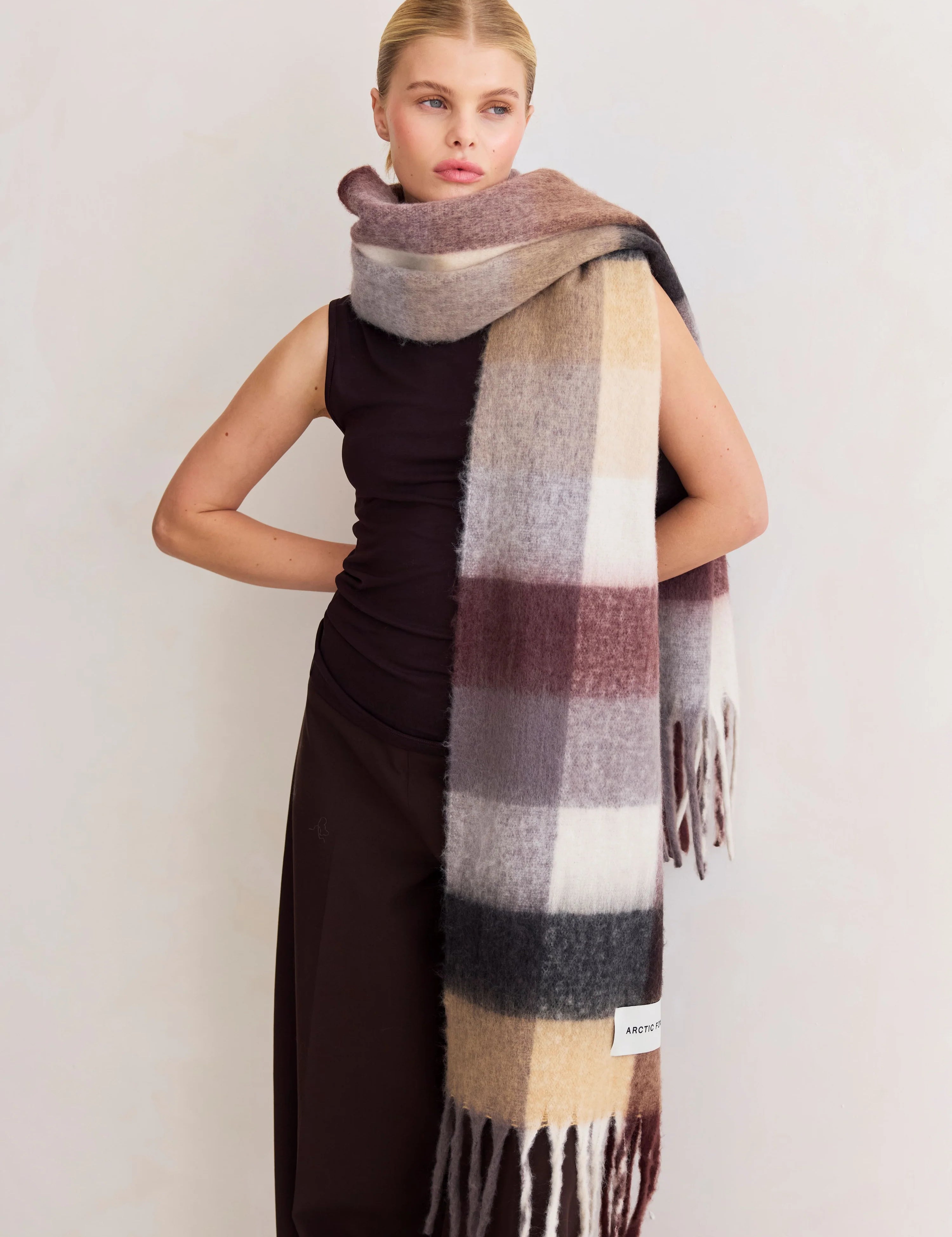 arctic-fox-recycled-reykjavik-scarf-purple-brown-check-autumn-winter-25-m7.webp