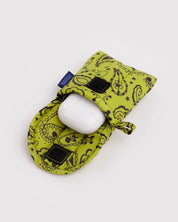 Baggu - Puffy Earbuds Case | Chartreuse Paisley