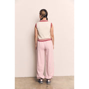 Blank Lab - Collar Contrast Vest | Ivory & Red