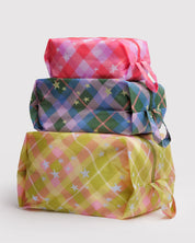 Baggu - 3D Zip Set | Star Plaid