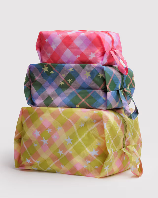 Baggu - 3D Zip Set | Star Plaid