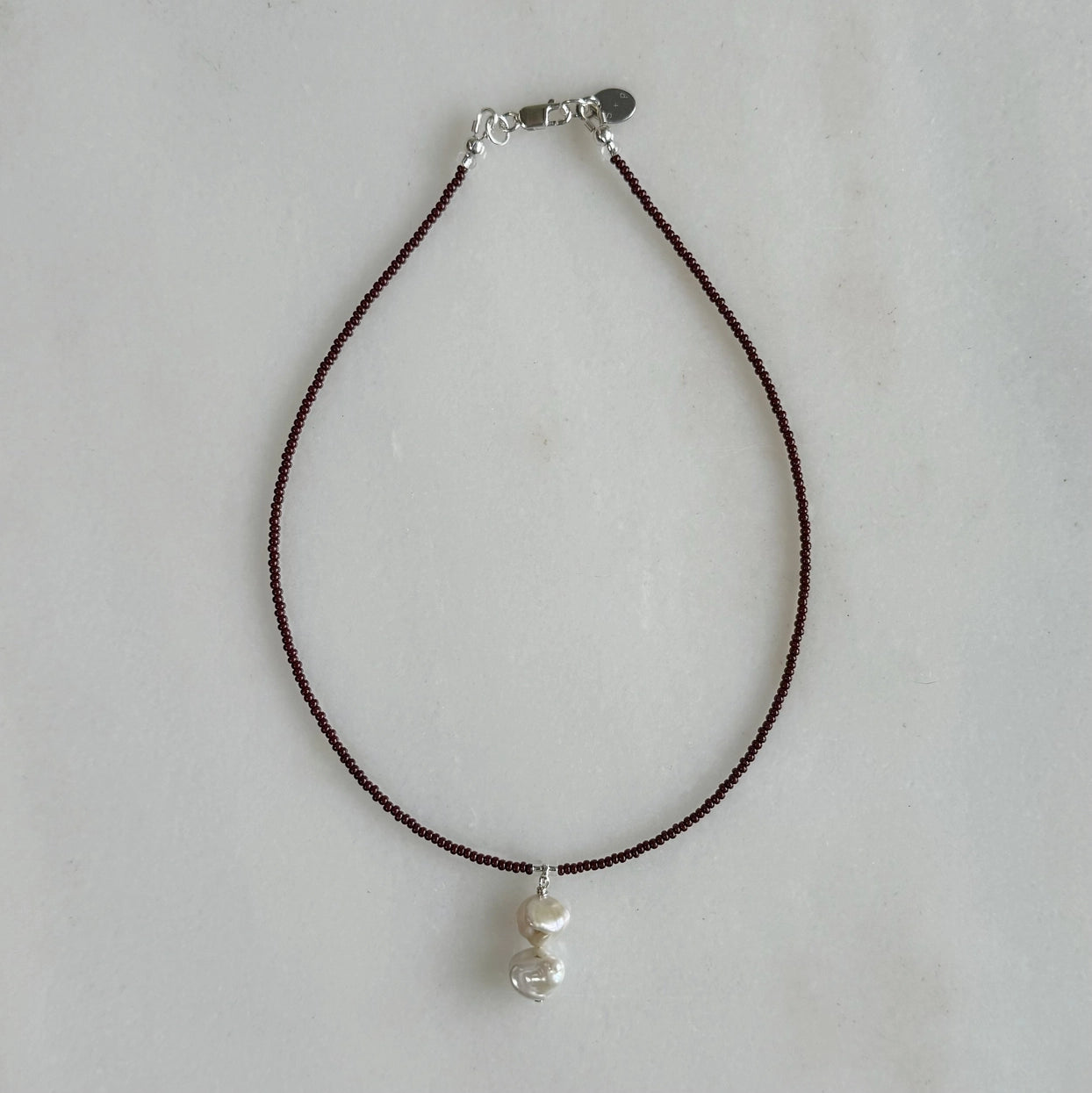 Sea + Pattern - Pearl Drop Necklace | Espresso