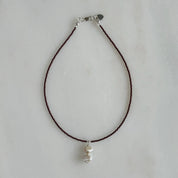 Sea + Pattern - Pearl Drop Necklace | Espresso