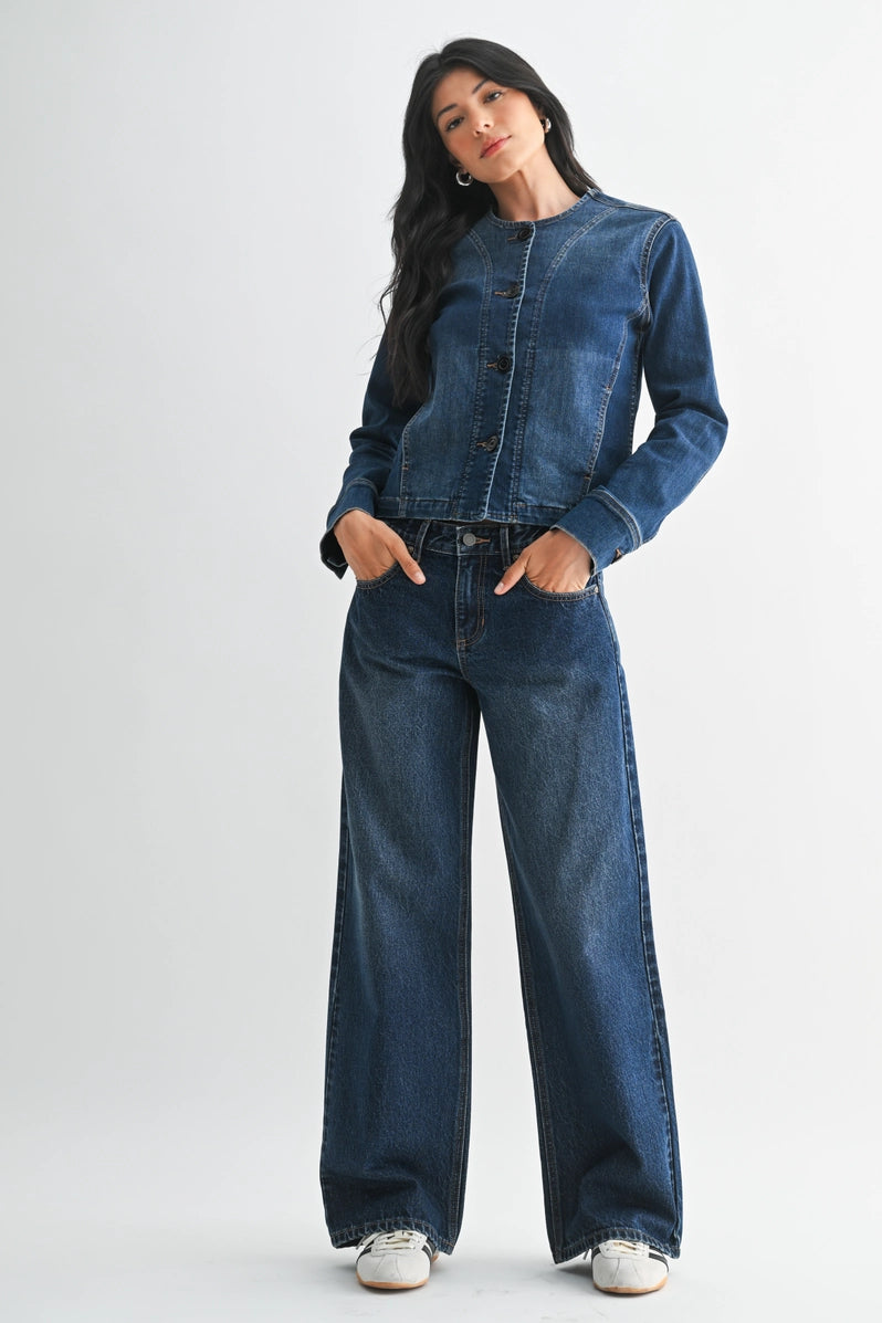 Just Black Denim - Baggy Wide Leg | Dark Denim