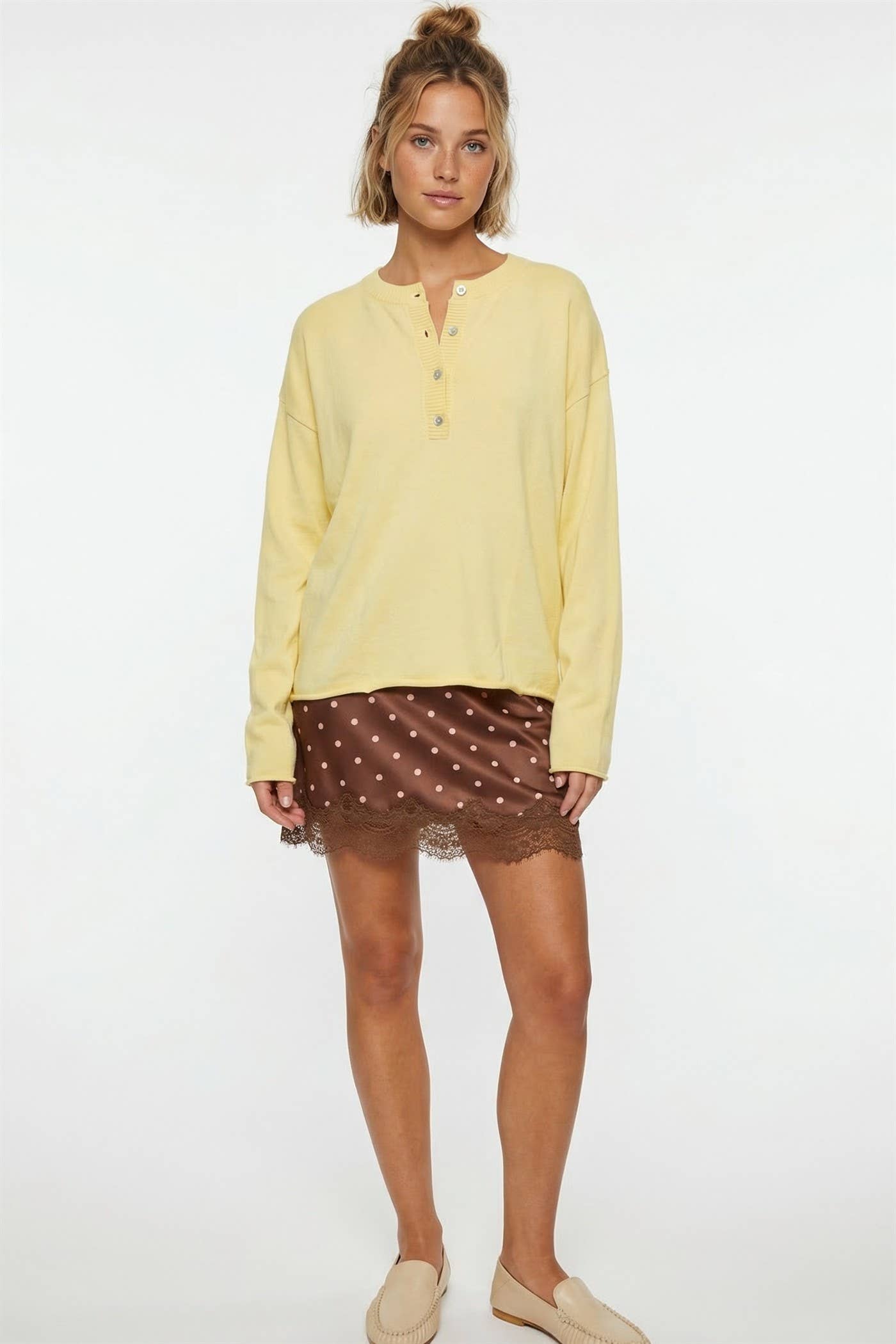 Twentifourth - Henley Cotton Sweater | Butter Yellow