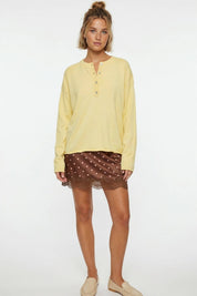 Twentifourth - Henley Cotton Sweater | Butter Yellow