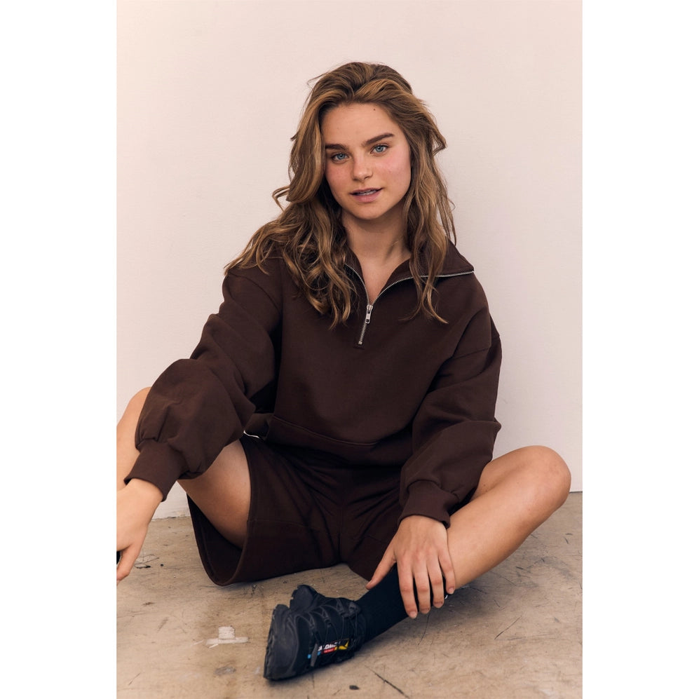 Blank Lab - Half Zip Fleece Sweatshirt | Black