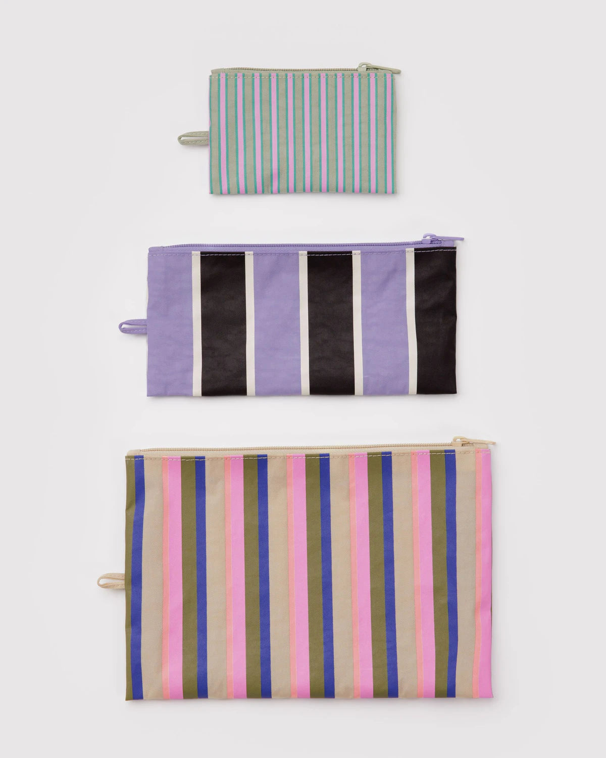 Baggu - Flat Pouch Set | Candy Shop Stripes