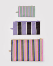 Baggu - Flat Pouch Set | Candy Shop Stripes
