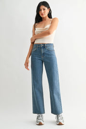 Just Black Denim - Full Length Straight Denim | Medium Denim