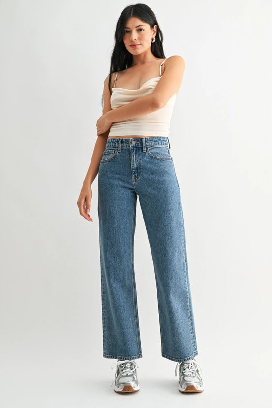 Just Black Denim - Full Length Straight Denim | Medium Denim