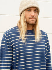 Mollusk - Striped Linen Sweater | Navy Stripe