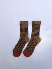 Billy Bamboo - Gingham Waffle Sock | Brown