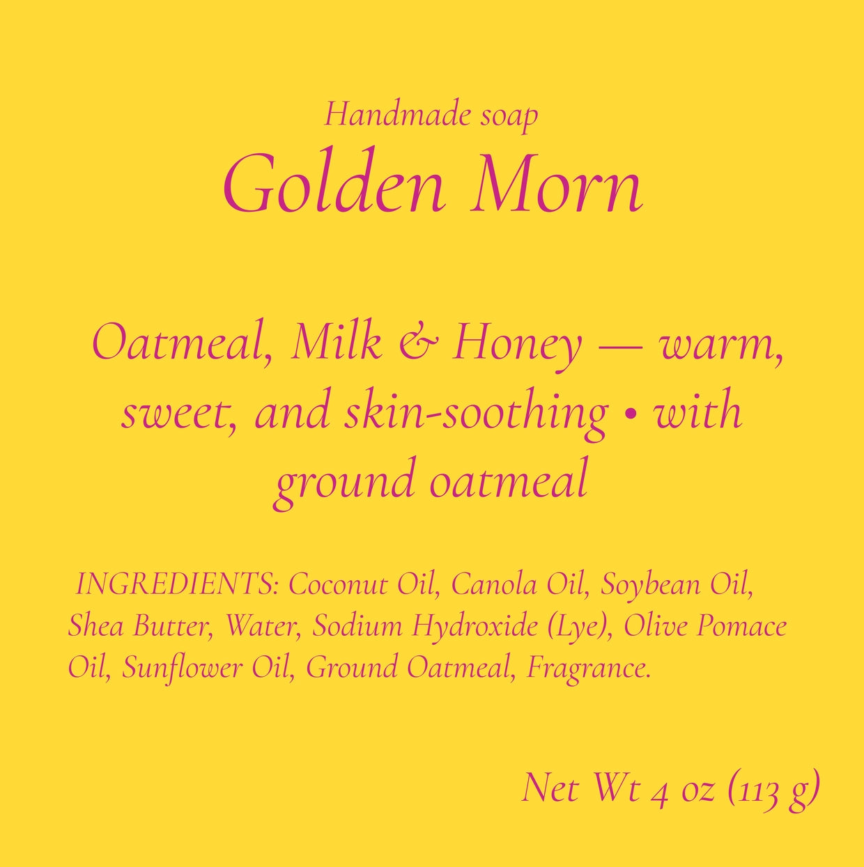SloGlo - Golden Morn Soap | Oatmeal, Milk & Honey
