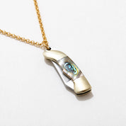 Larissa Loden - Judith Gold Abalone Utility Safety Necklace