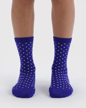 Baggu - Crew Sock | Micro Blue and White Polka Dot