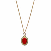 Michelle Starbuck - Oval Locket Necklace | Red Jasper