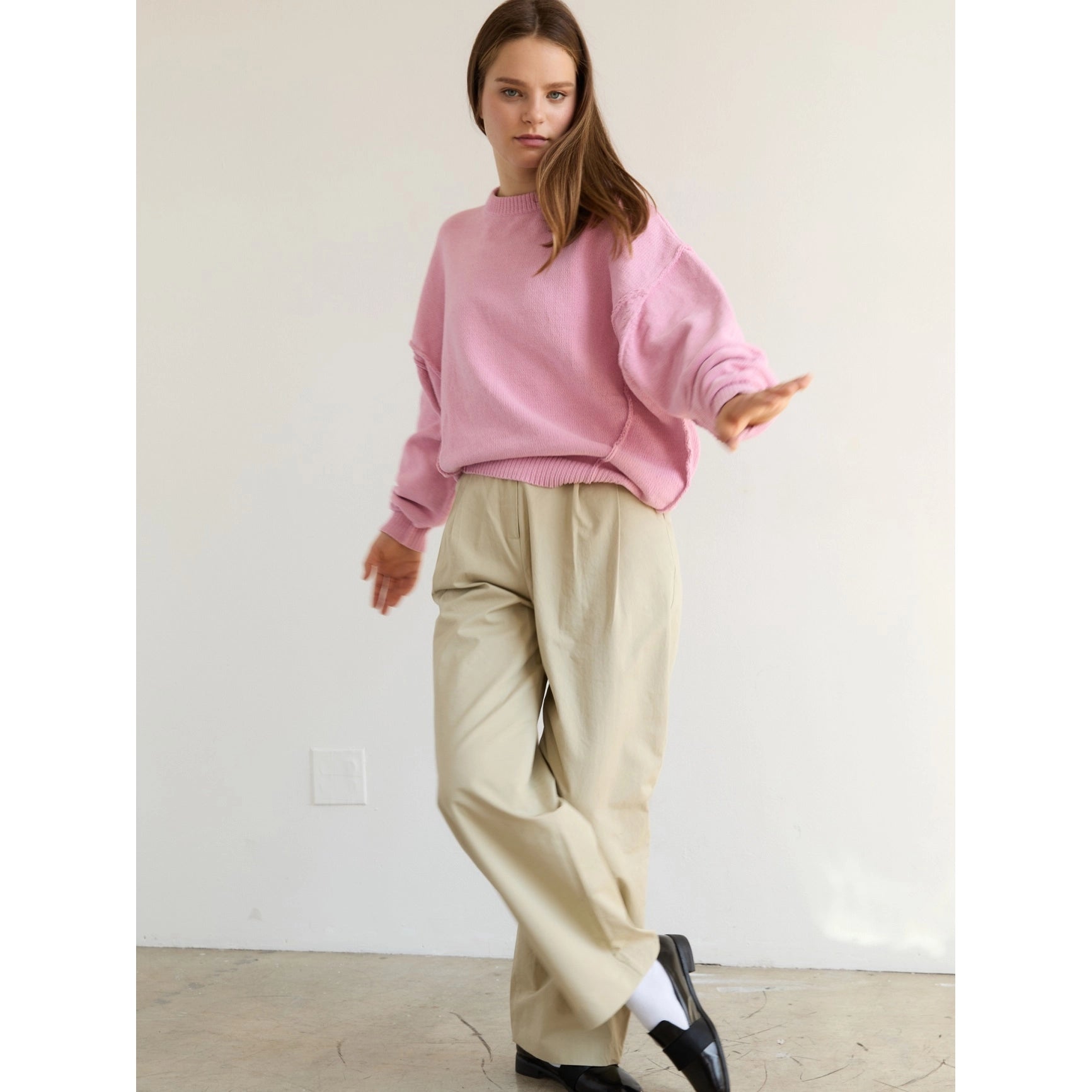 Blank Lab - Drop Shoulder Sweater Top | Vintage Navy