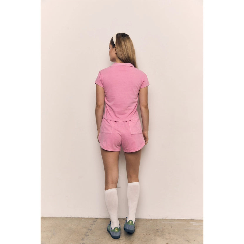 Blank Lab - Cotton Jersey Collar Tee | Pink