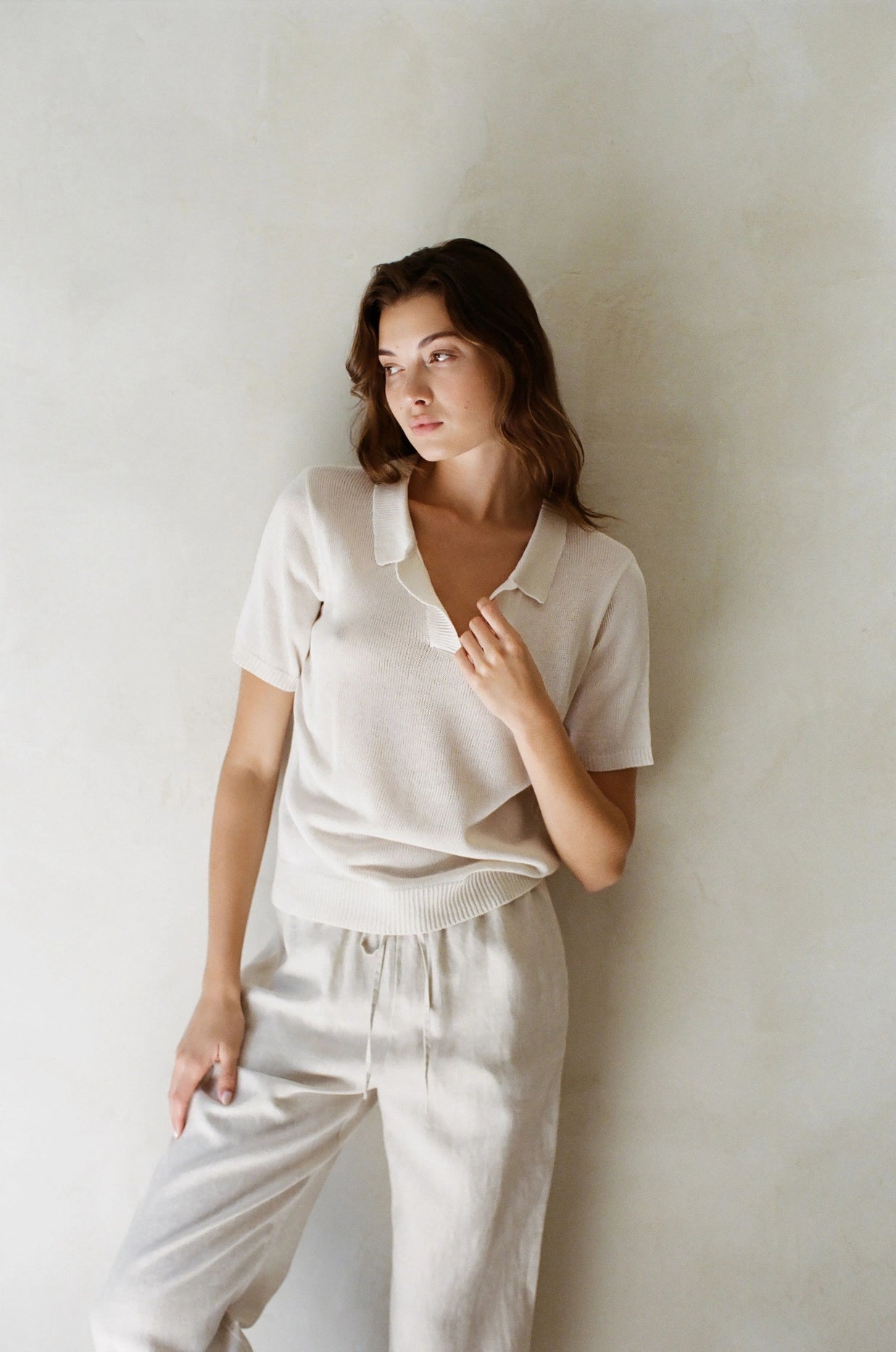 a.ren - Oxford Sweater Top | Cream