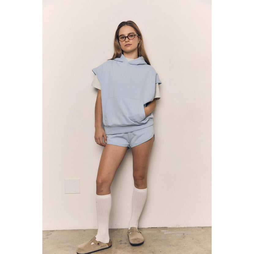 Blank Lab - Organic Cotton Terry Pullover Vest | Pale Blue