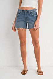 Just Black Denim - Lower Rise Relaxed Short | Medium Denim