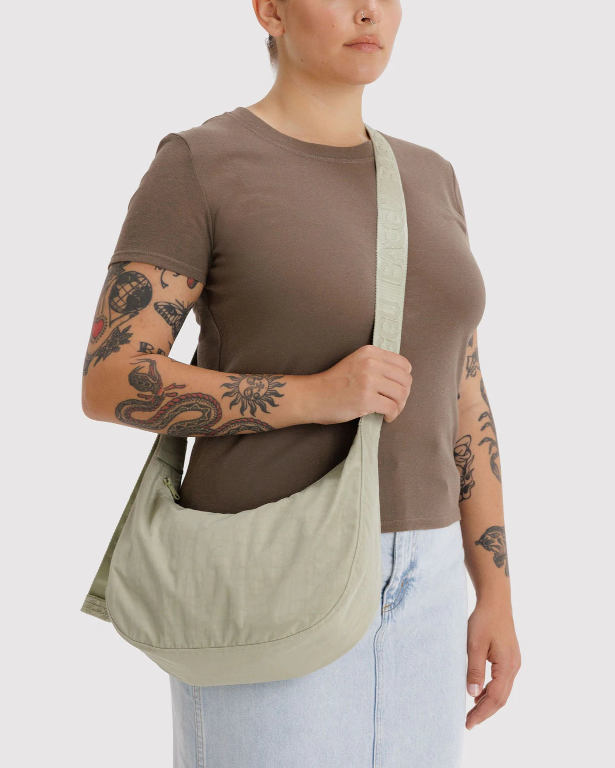 Baggu - Medium Nylon Crescent Bag | Celadon