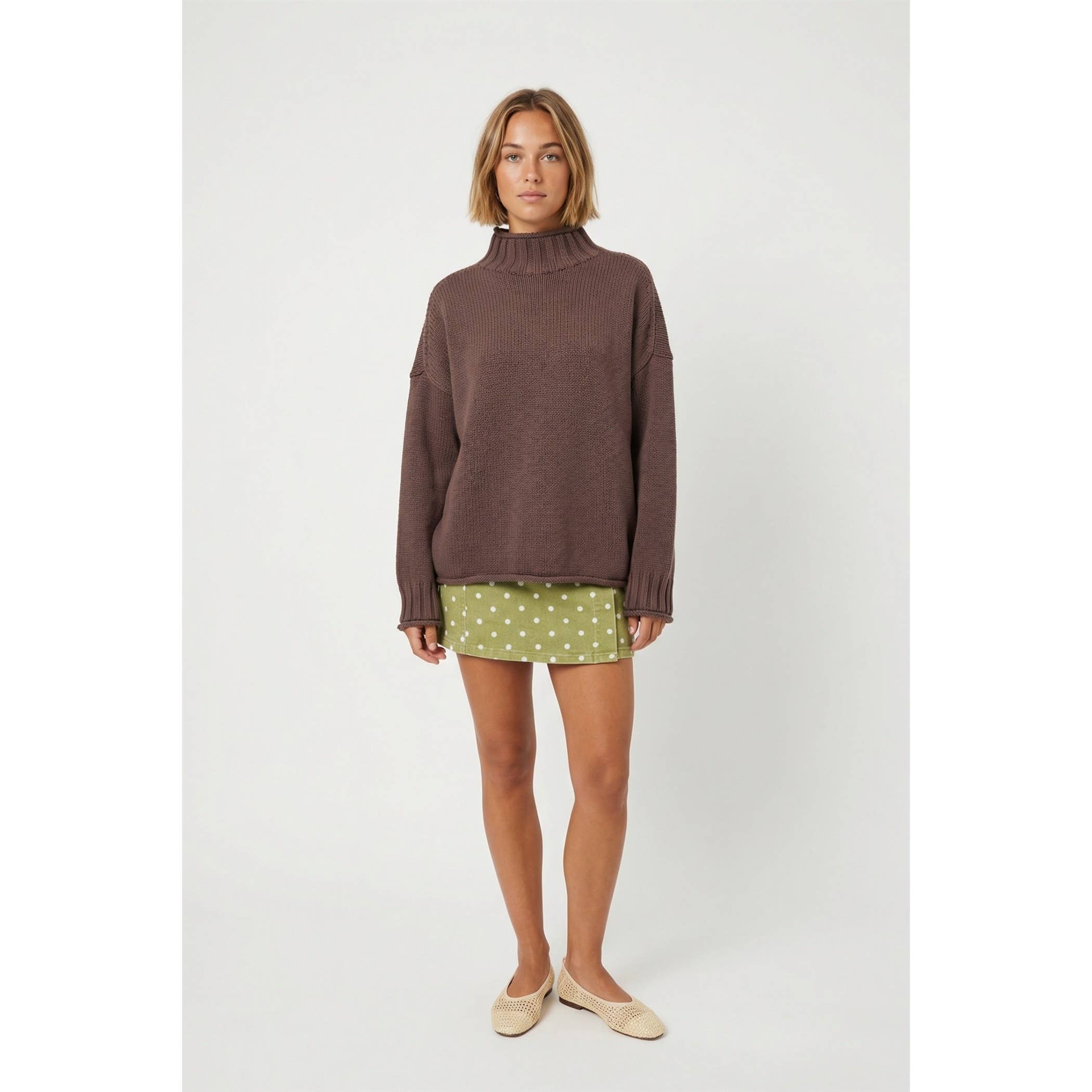 Twentifourth - Mock Neck Sweater | Espresso Brown
