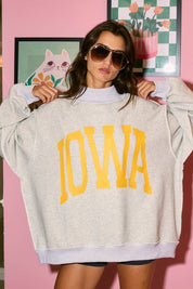 IOWA Reversible Mock Neck Sweatshirt - 'IOWA & IA'