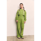 Blank Lab - Organic Cotton Terry Cropped Balloon Sweatshirt | Peridot