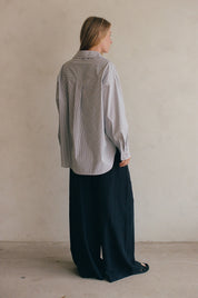 a.ren - Chaleur Striped Shirt | Navy & White