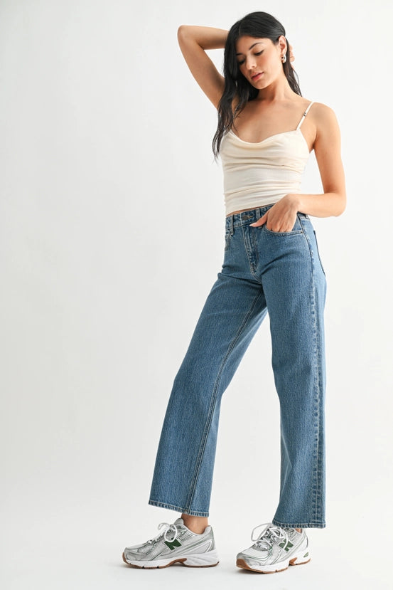 Just Black Denim - Full Length Straight Denim | Medium Denim