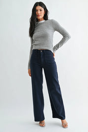 Just Black Denim - Mini Patch Pocket Wide Leg | Navy
