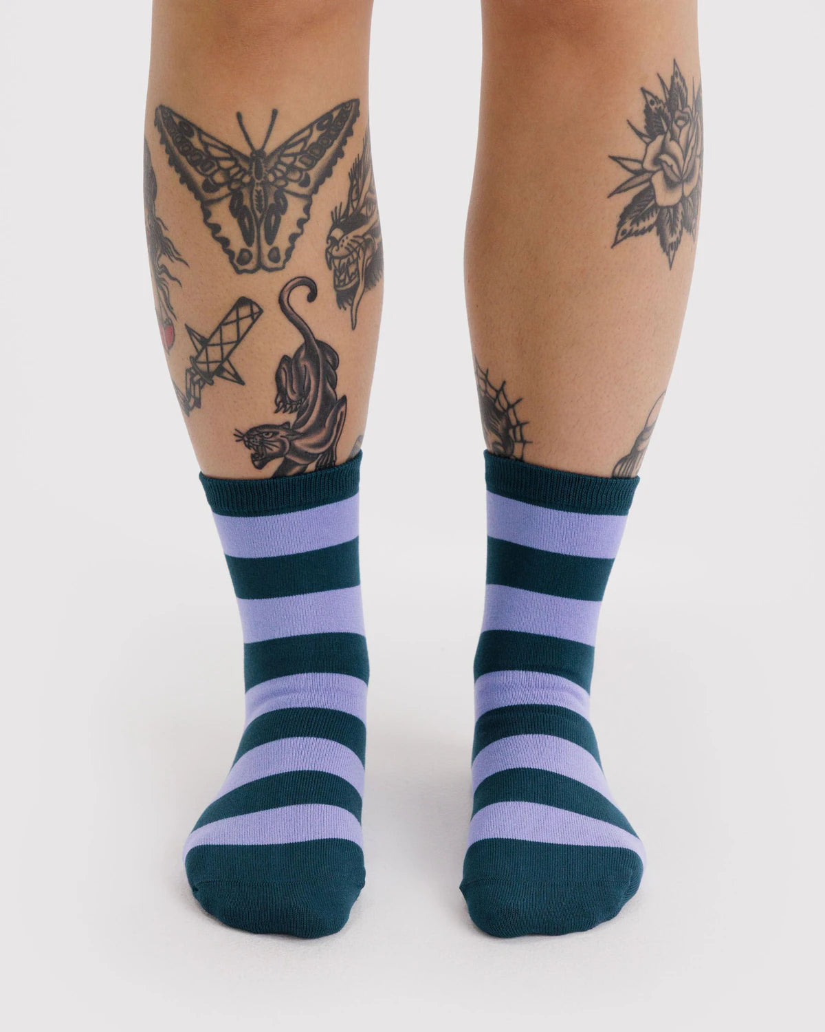 Baggu - Crew Sock | Malachite Stripe