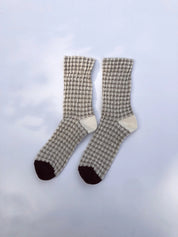 Billy Bamboo - Gingham Waffle Sock | Cream