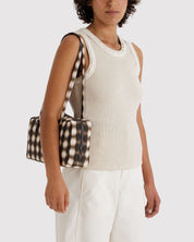 Baggu - Nylon Bowler Bag | Blurred Gingham Brown