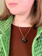 Michelle Starbuck - Vintage Glass Deco Ring Necklace | Black