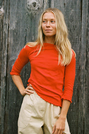 LA Relaxed - Ballet Pointelle Tee | Cherry