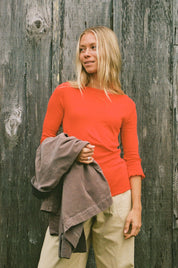 LA Relaxed - Ballet Pointelle Tee | Cherry