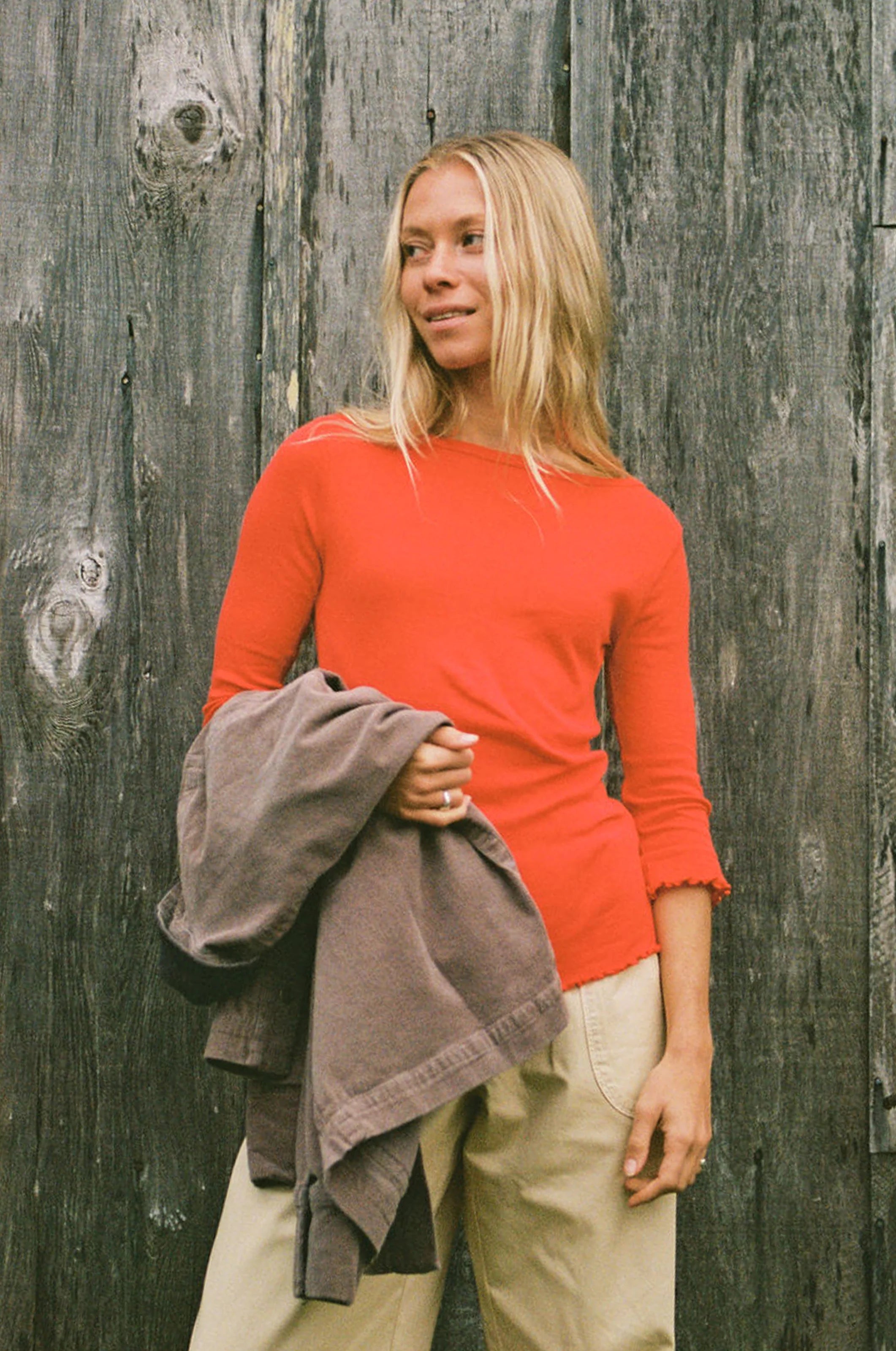 LA Relaxed - Ballet Pointelle Tee | Cherry