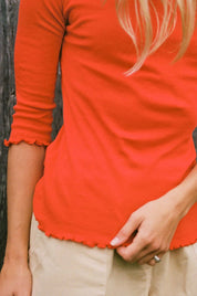 LA Relaxed - Ballet Pointelle Tee | Cherry