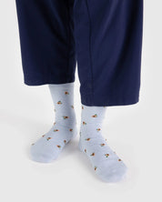 Baggu - Crew Sock | Blue Rosette