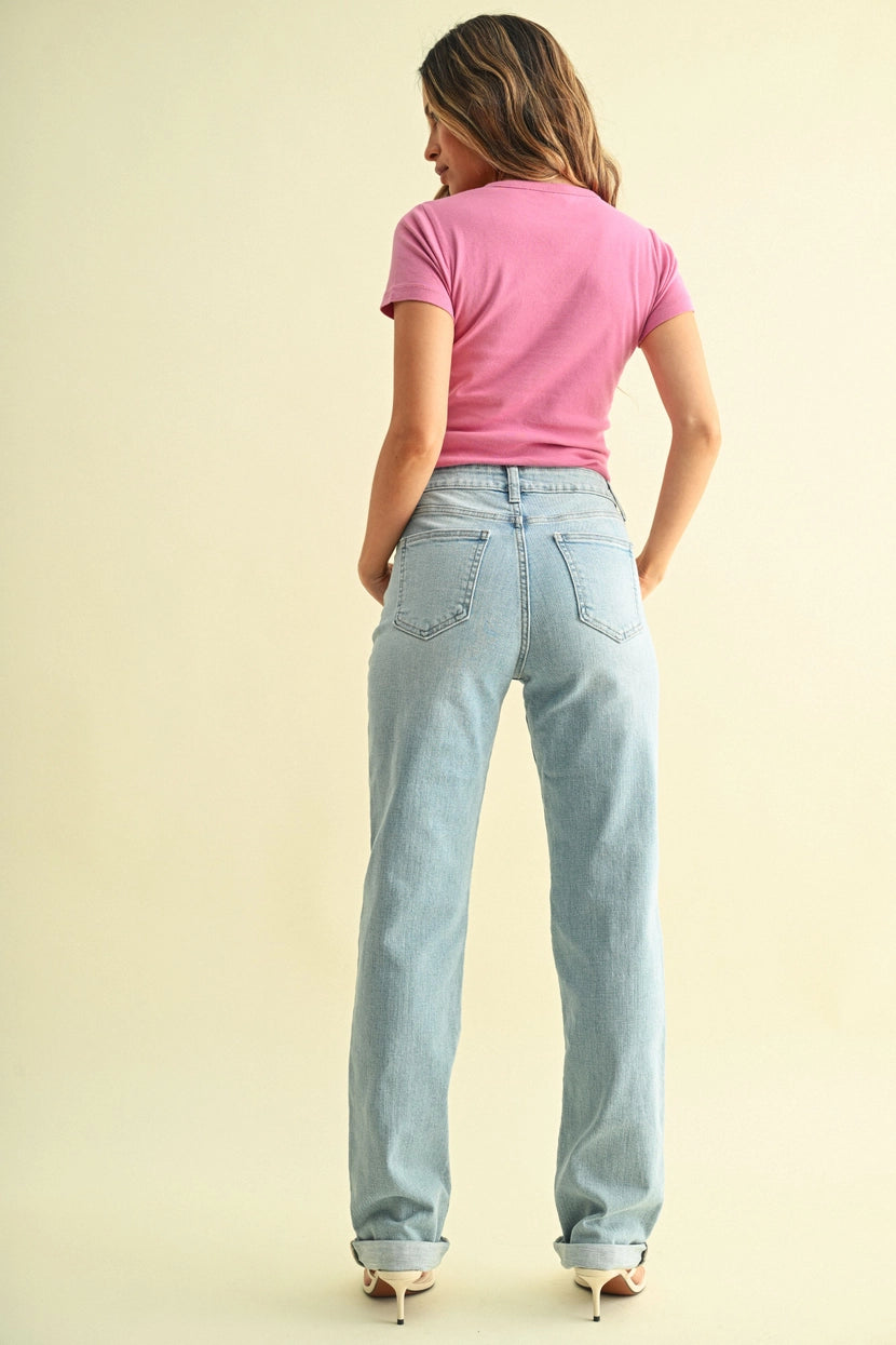 Just Black Denim - High Rise Straight | Light Denim